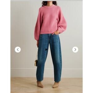 STAUD Pink Aura ribbed wool-blend sweater sz Medium